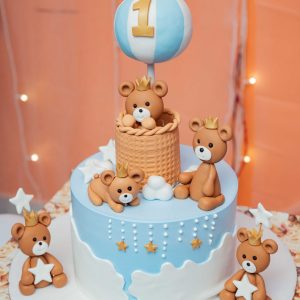 3D Teddy Bears Hot Air Balloon Cake