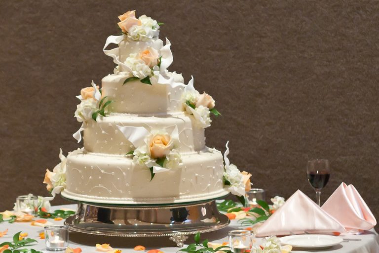 Classic Three-Tier White Wedding Cake