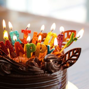 Happy Birthday Glitter Candles Chocolate Cake