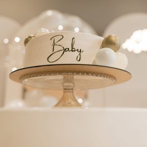 Pearl White Baby Shower Cake