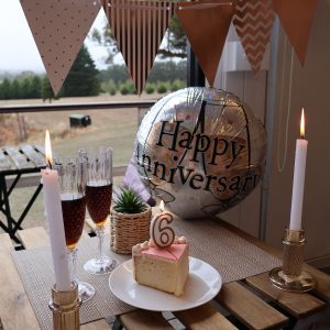 Rose Gold Anniversary Celebration Cake