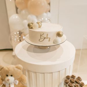 Teddy & Balloons Baby Shower Cake